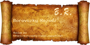 Borovszky Rezső névjegykártya